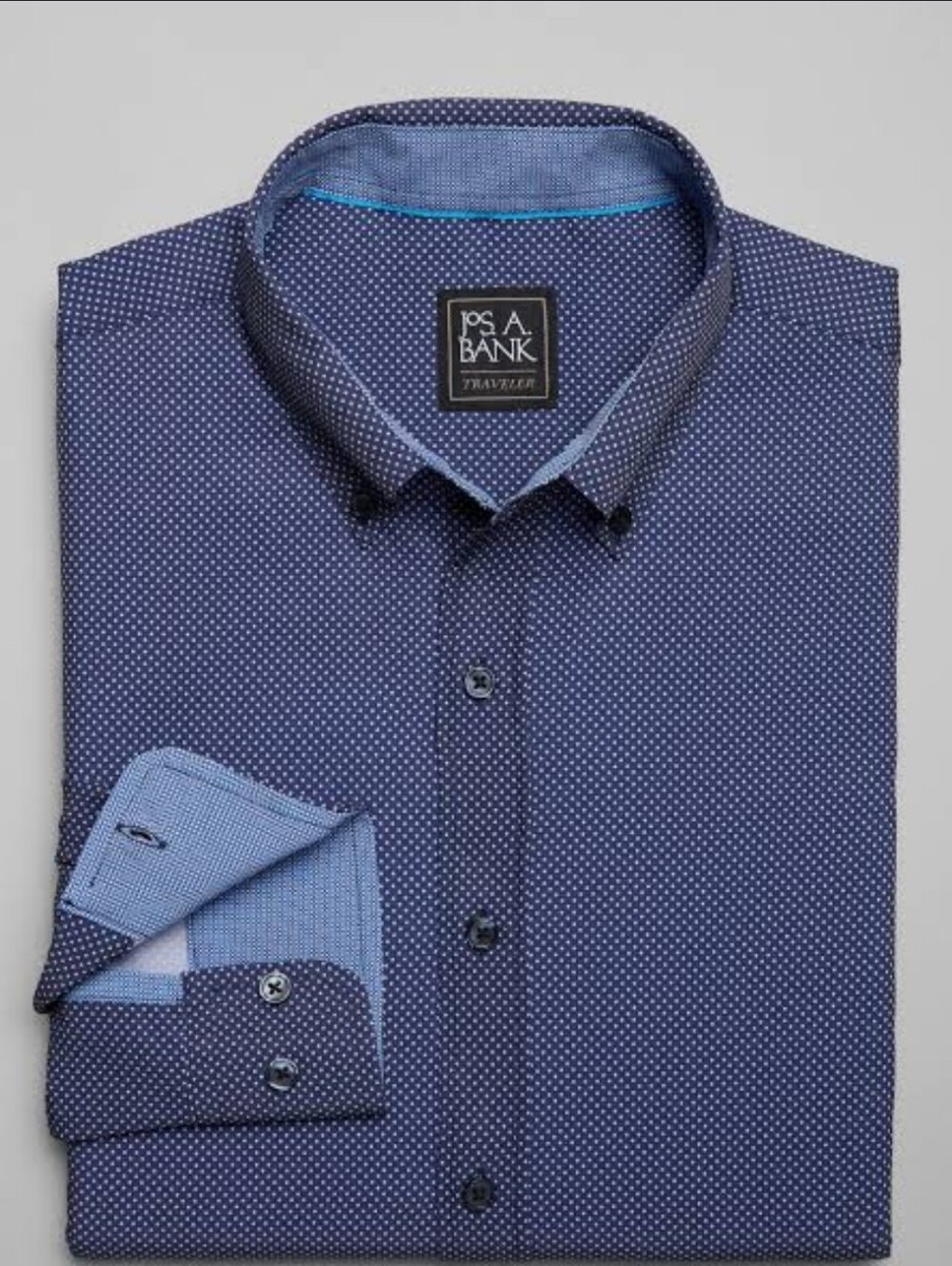 Jos. A. Bank Navy Microdot Dress Shirt